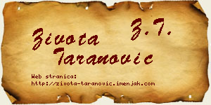 Života Taranović vizit kartica